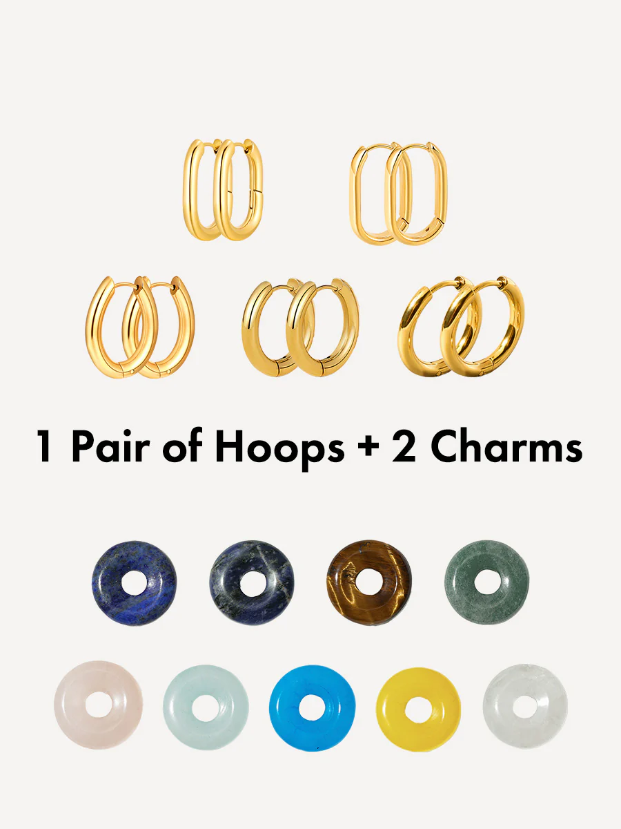 Bold Chic Hoops & Ohrring-Charms Bundle