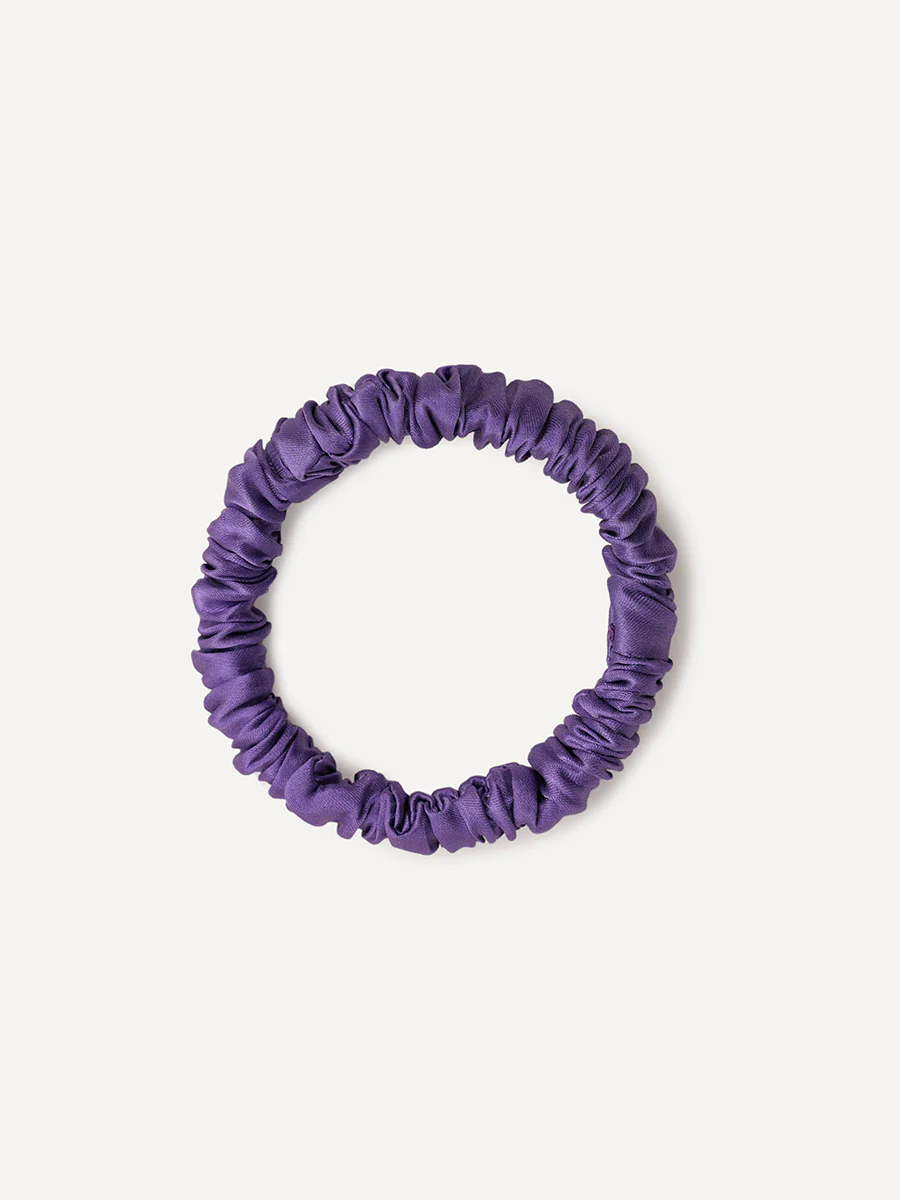 Serene Pure Silk Scrunchie Dark Purple