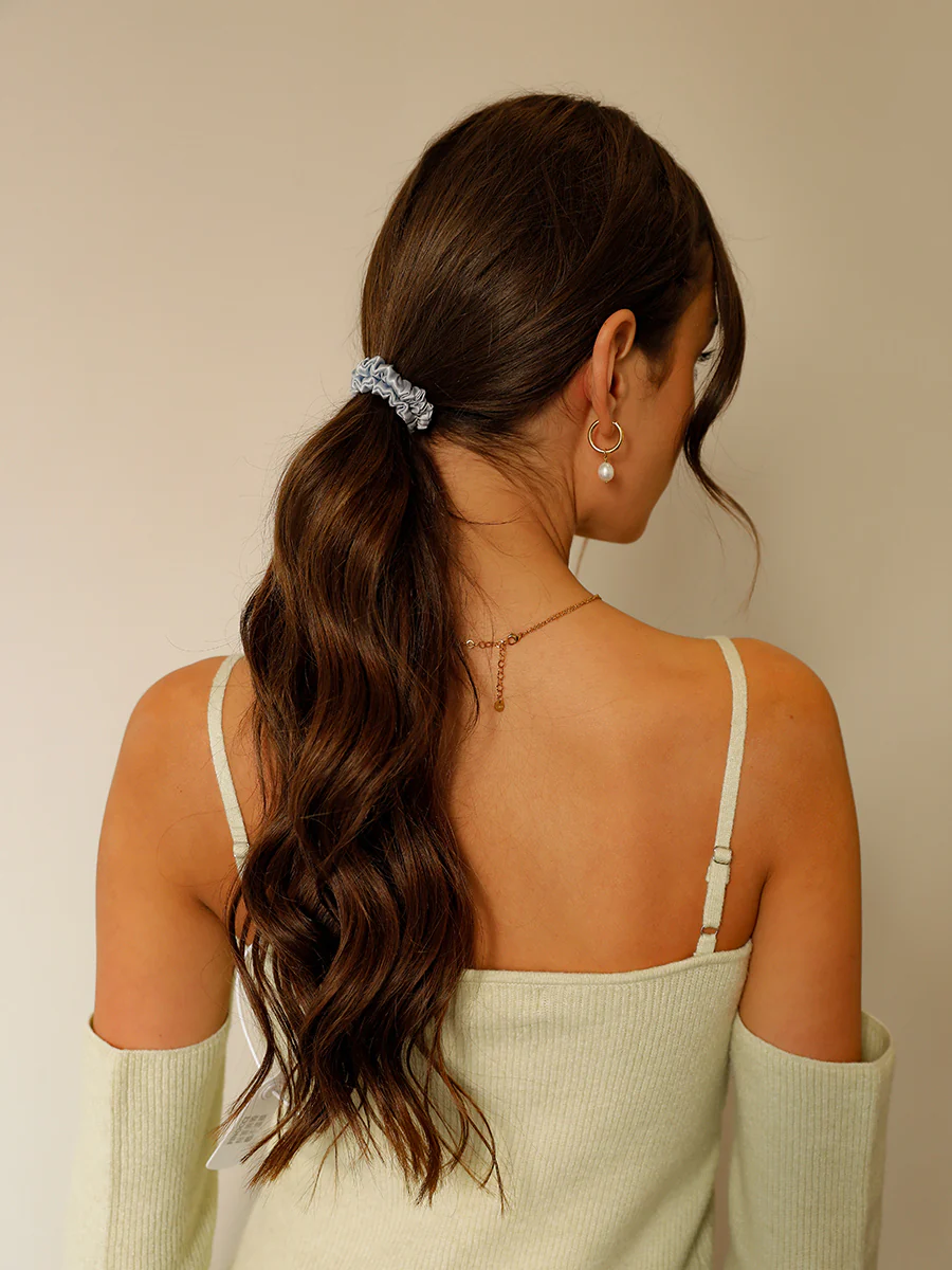 Serene Pure Silk Scrunchie Black - Image 3