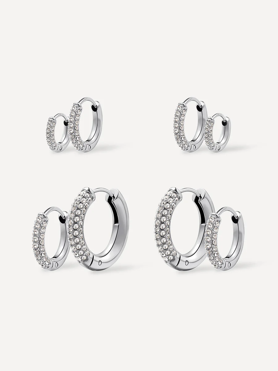 Twinkle Split Ohrringe Set Silber